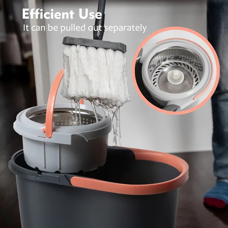 Spin Mop and Bucket with Wringer Set