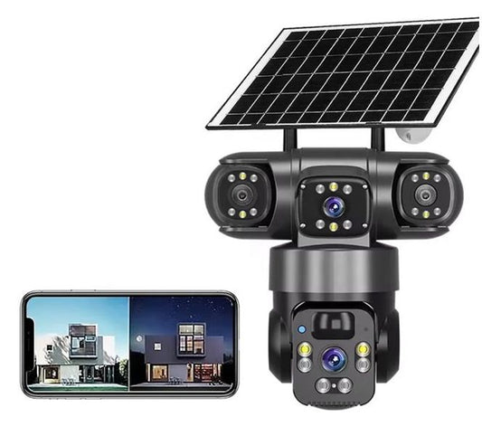 TRIPLE LENSE V380 4G SOLAR CAMERA