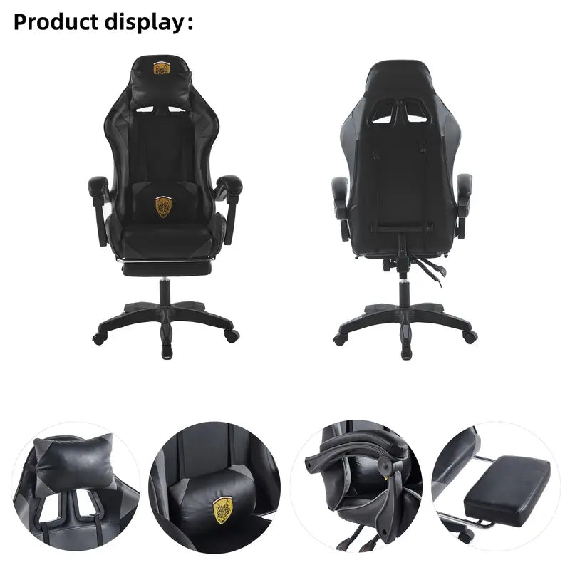 360 degrees swivel ergonomic gaming chair. manual recliner