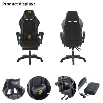 360 degrees swivel ergonomic gaming chair. manual recliner